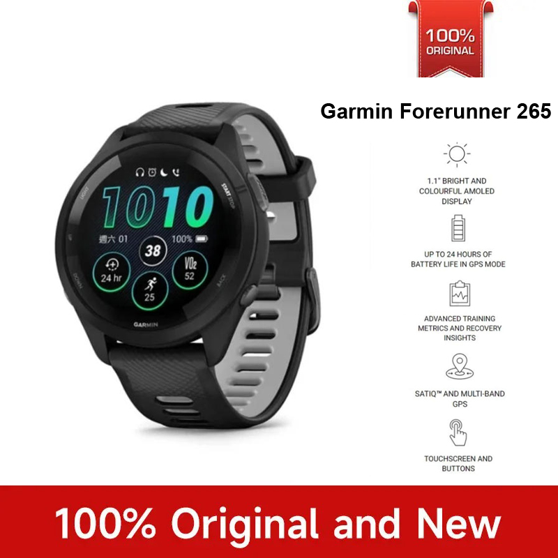 Heart Rate Gps Watch - Garmin Forerunner 265 Spor Saati Açık
