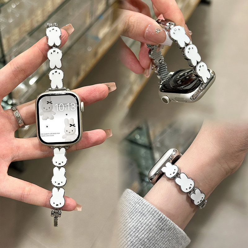 Apple Watch Band - Miffy Tavşan Deri Saat Kayışı Apple