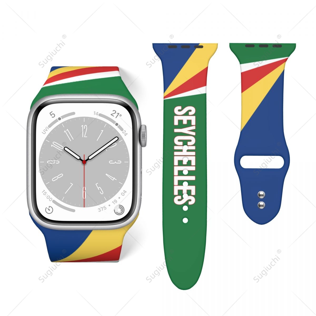 Apple Watch Band - Unisex Seyşeller Bayrağı 3D Baskı Spor