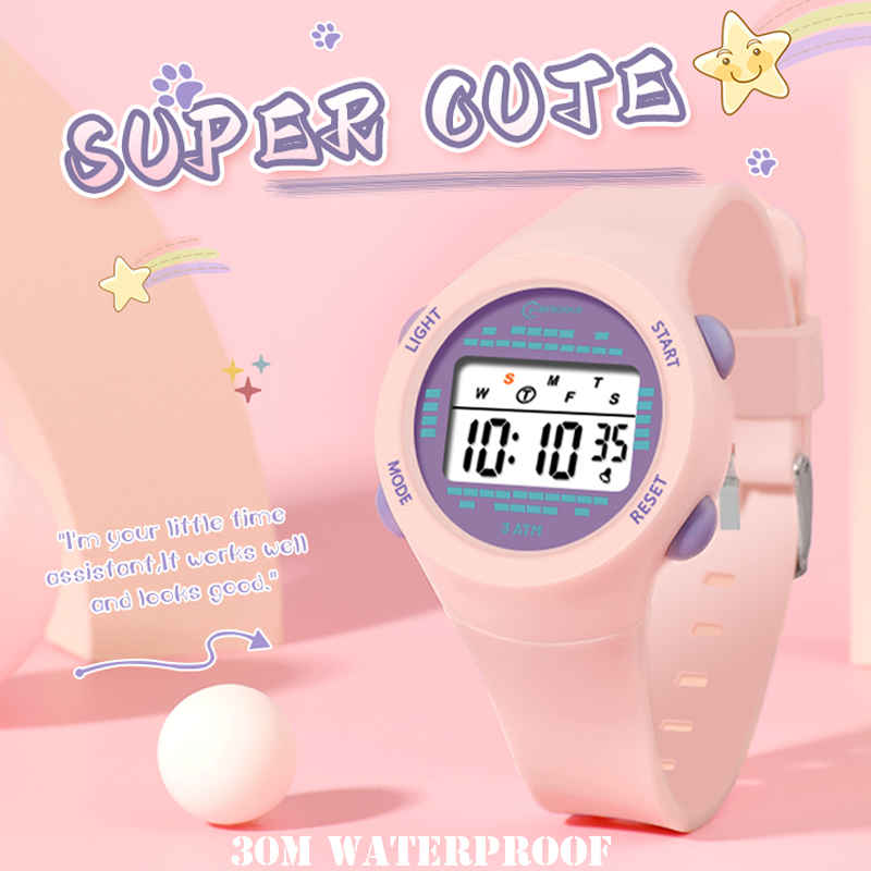 Smartwatch Digital Watches For Girls - Çocuk elektronik saat kız pembe sevimli