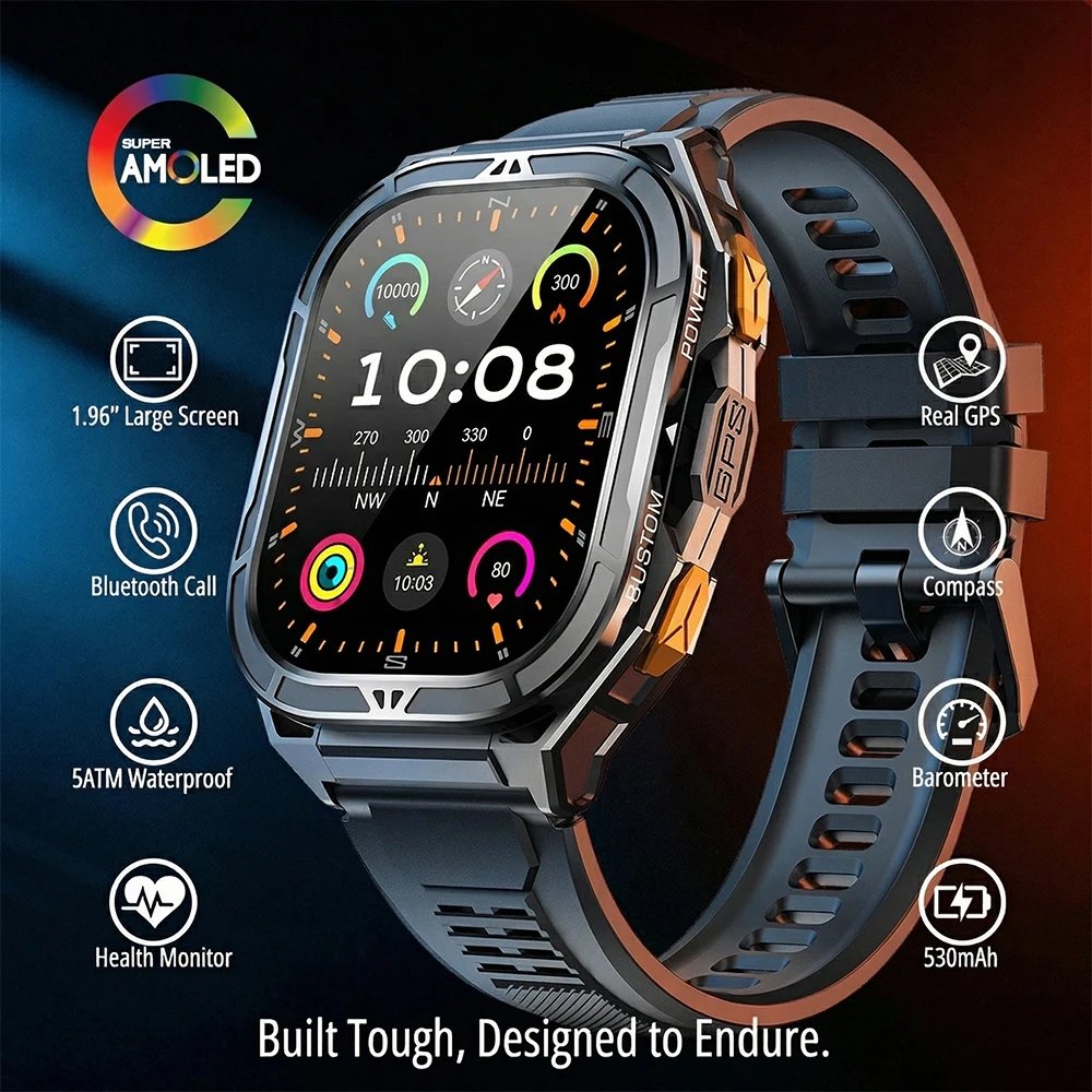 Heart Rate Gps Watch - Lüks AMOLED Akıllı Saat Gerçek GPS
