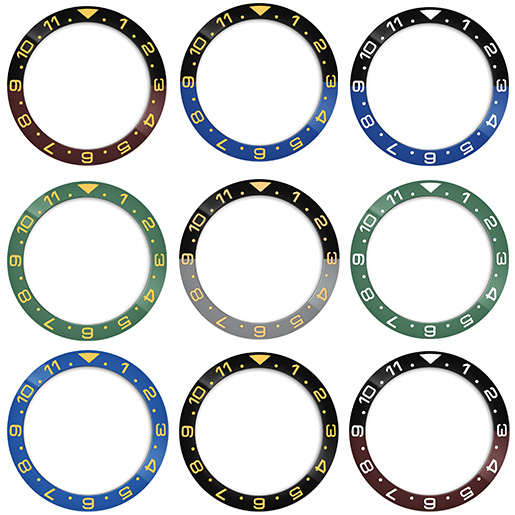Watch Bezel Insert - Seramik 38mmx30.7mm GMT Saat Bezel Çerçevesi,