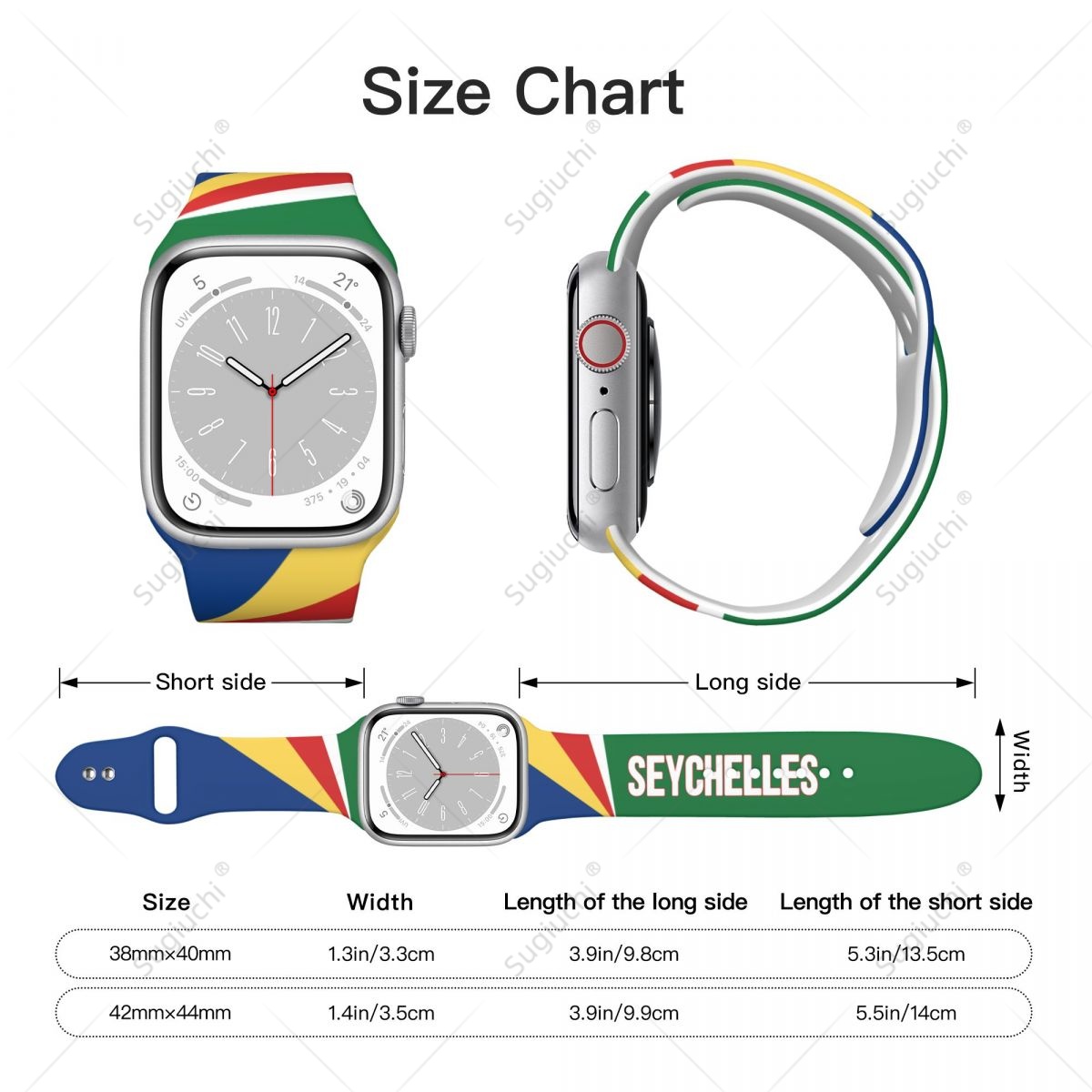 Unisex Seyşeller Bayrağı 3D Ba - Apple Watch Band incelemesi ve fiyatı