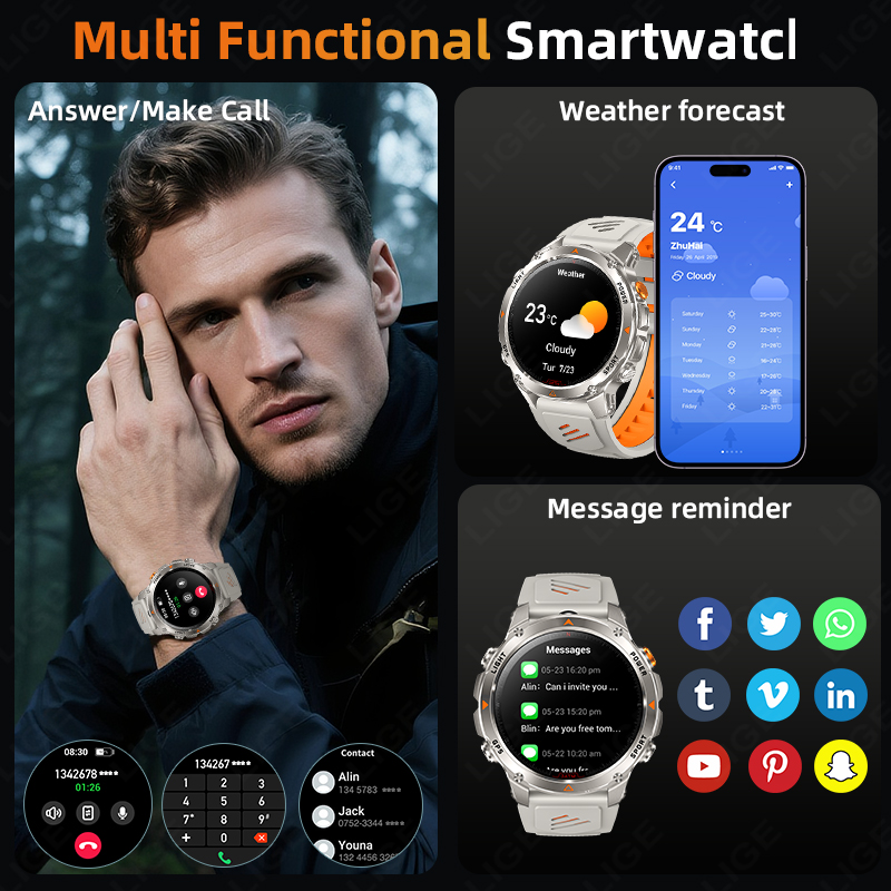 LIGE Sağlam GPS Takip Akıllı S - Smartwatch I Watches incelemesi ve fiyatı