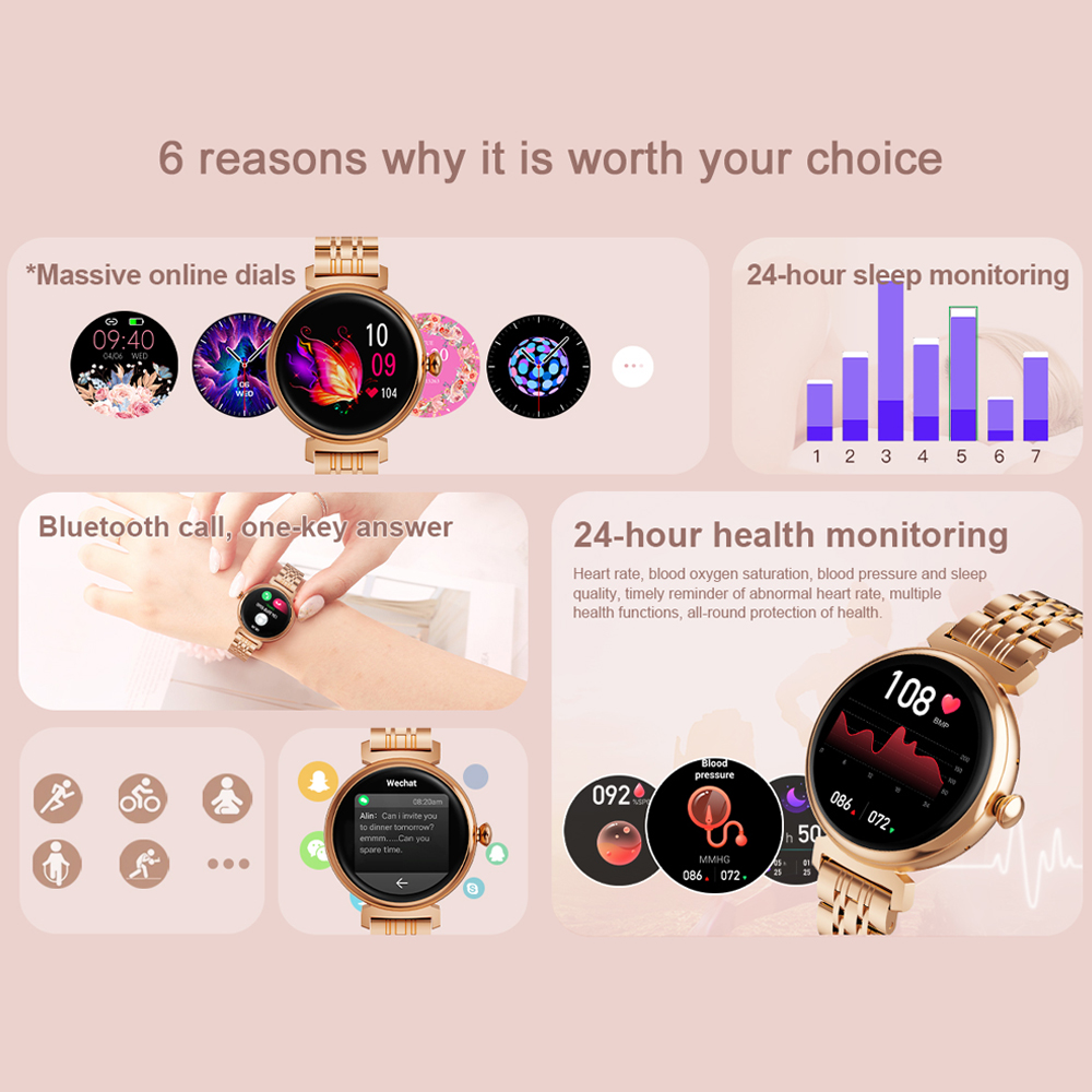 1.04 inç AMOLED Ekran Moda Bay - Watches Ladies Smartwatch incelemesi ve fiyatı